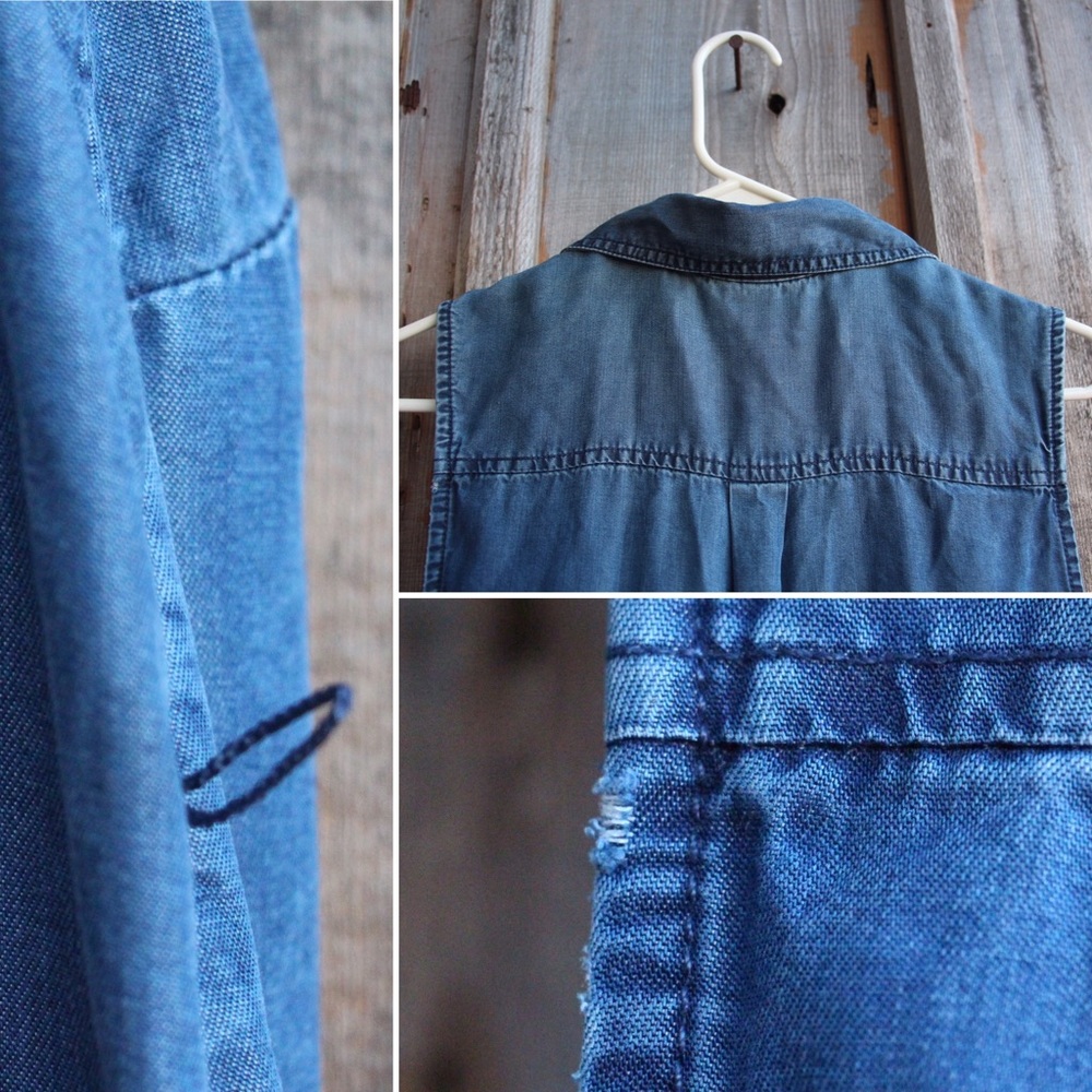 Jean style button-down maternity dress - Picture 2 of 8